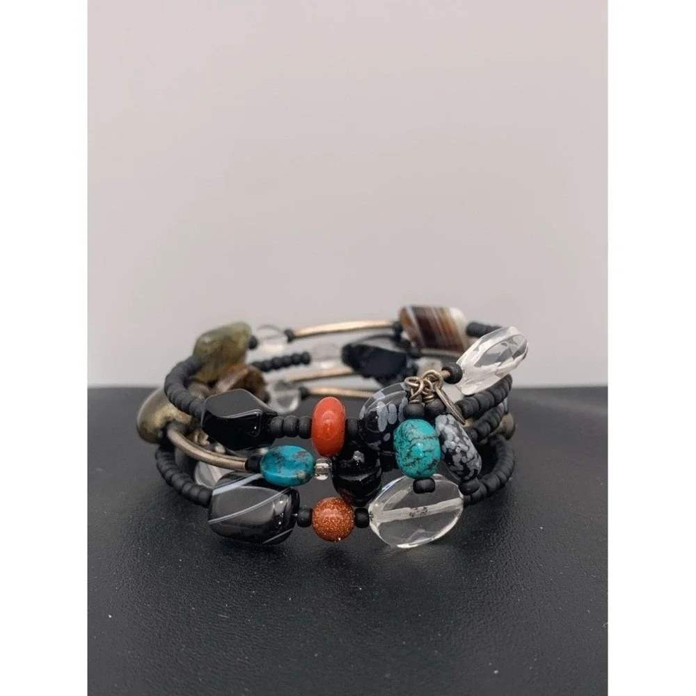 Silpada Sterling Silver Turquoise Labradorite Sandstone Agate  Bracelet‎ B2144